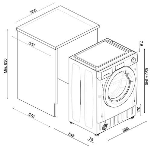 Встраиваемая стиральная машина Haier HWQ90B416FWB